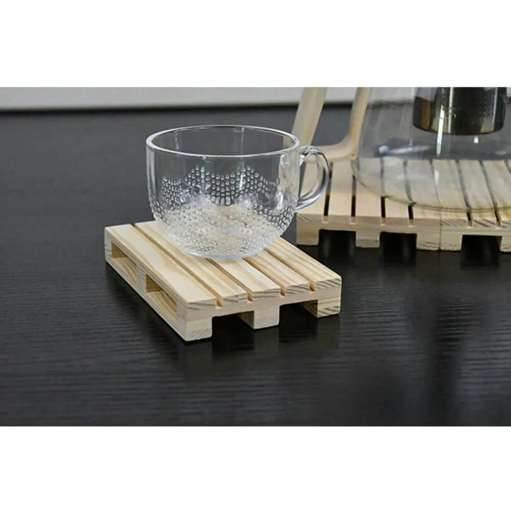 4PK Mini Wooden Pallet Glass Coasters/Mats For Beverages Drinks Beers Home/Bar