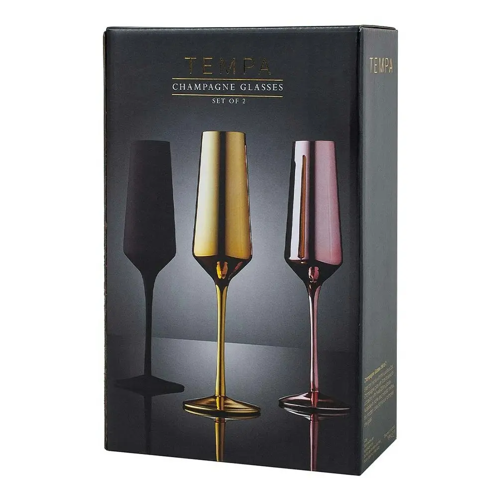 2pc Tempa Aurora 225ml Champagne Glass/Sparkling Wine Drinkware Cup Rose Gold