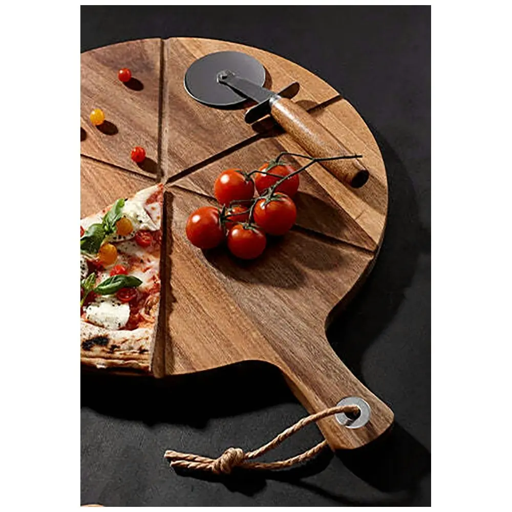 2pc Tempa 42cm Fromagerie Pizza Set w/ Board/Cutter Acacia Wood Home/Kitchen