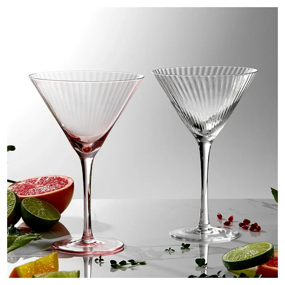 4pc Tempa Esme 320ml Crystal Martini Glass Cocktail Drinking Glassware Cup Blush