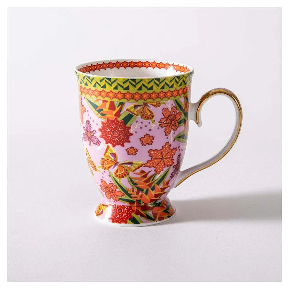 Ashdene 300ml Butterfly Heliconia Flower Tea Cup/Coffee Mug Hot Drinking 12.2cm