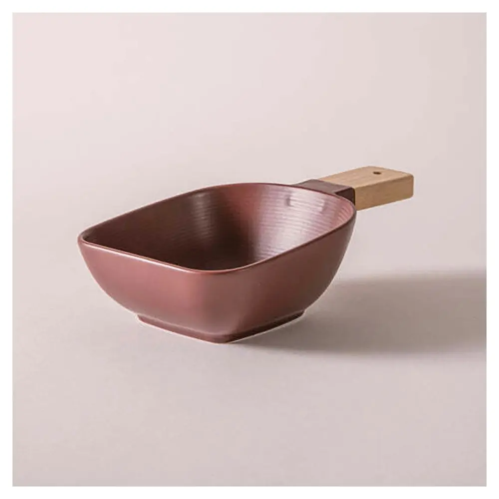 Ladelle Linear Texture Wine 23cm Porcelain Dish Food Bowl w/ Serve Stick Small