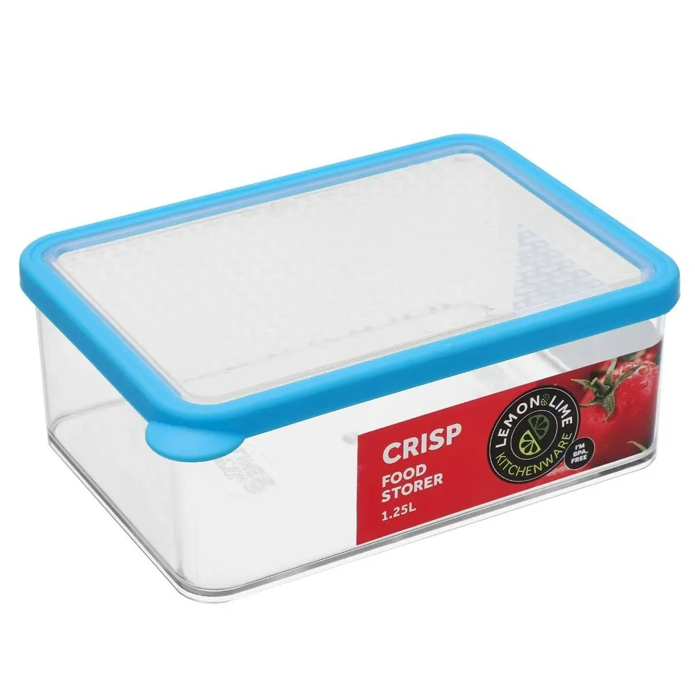 3PK Lemon & Lime 1.25L Rectangle Crisp Food Container Dishwasher Safe Assorted