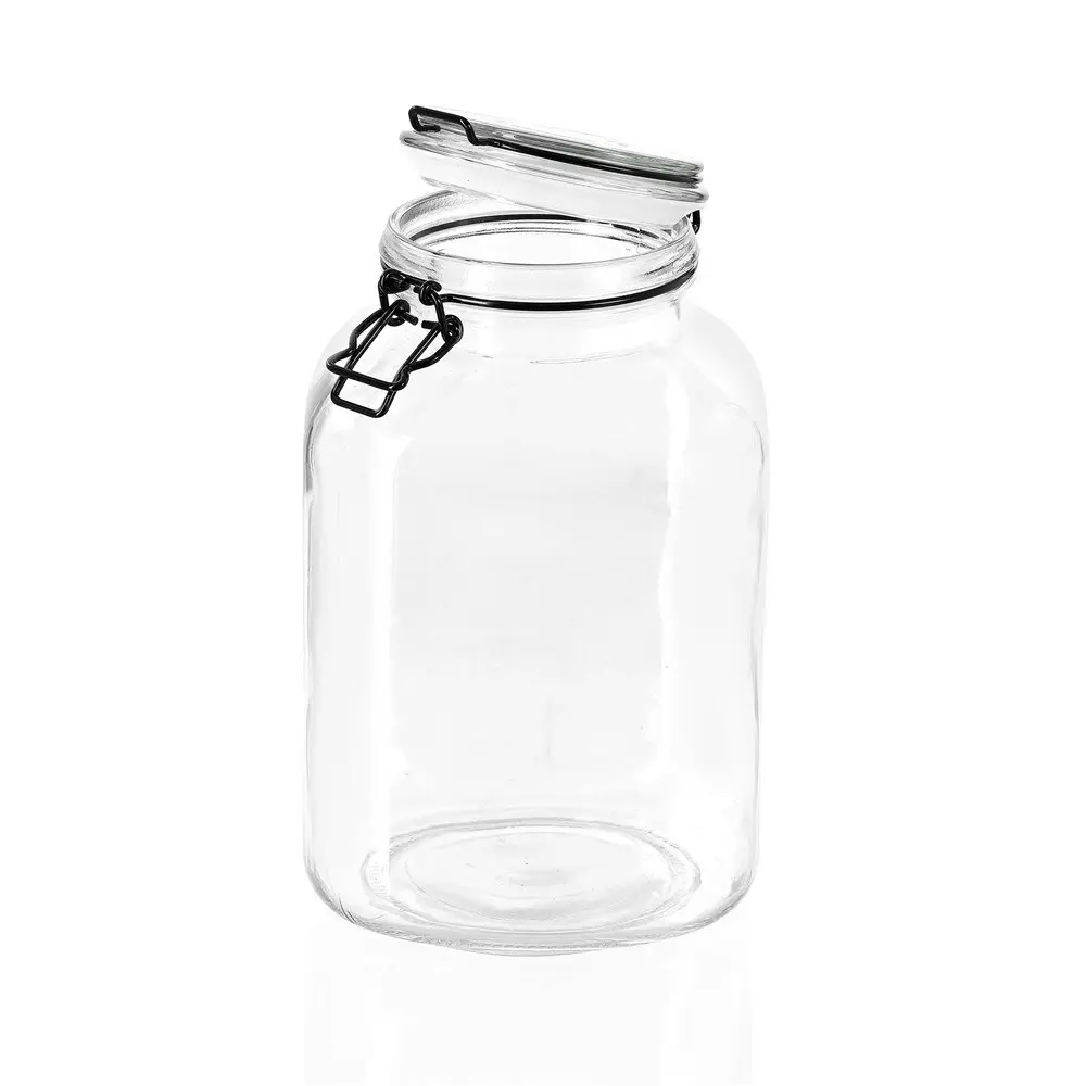 Lemon & Lime Fido 3L/23.5cm Glass Clip Jar Canister Food Storage/Container Clear