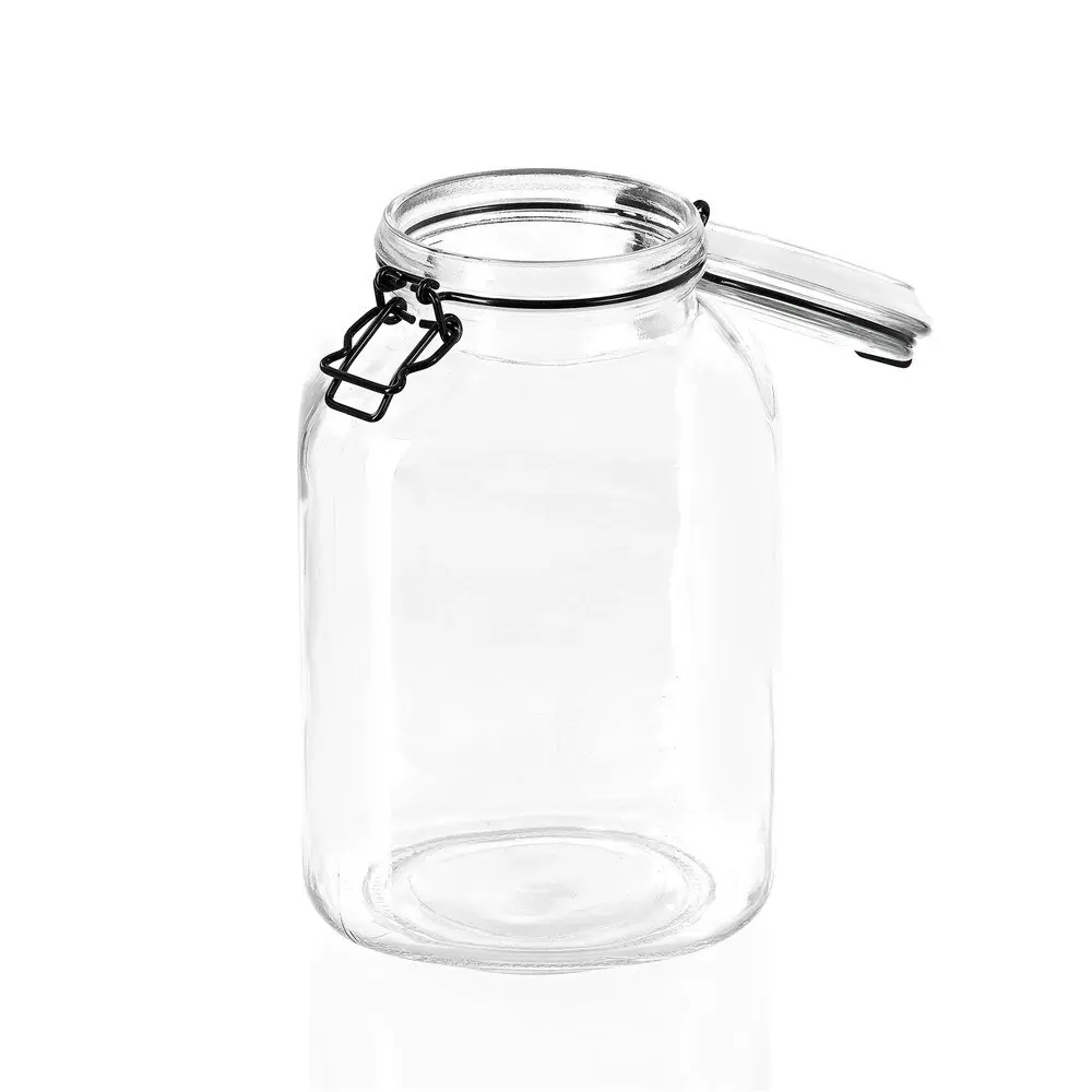 Lemon & Lime Fido 3L/23.5cm Glass Clip Jar Canister Food Storage/Container Clear