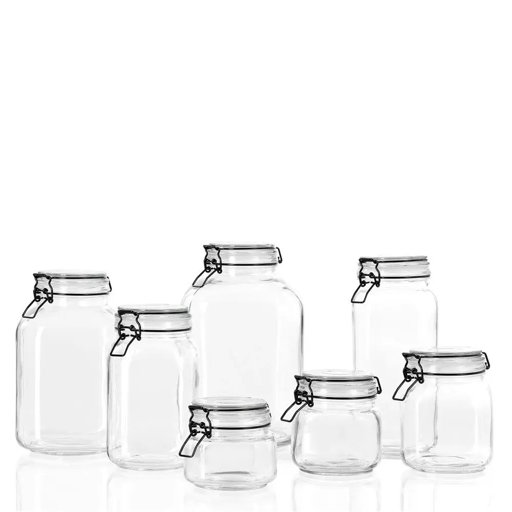 Lemon & Lime Fido 3L/23.5cm Glass Clip Jar Canister Food Storage/Container Clear