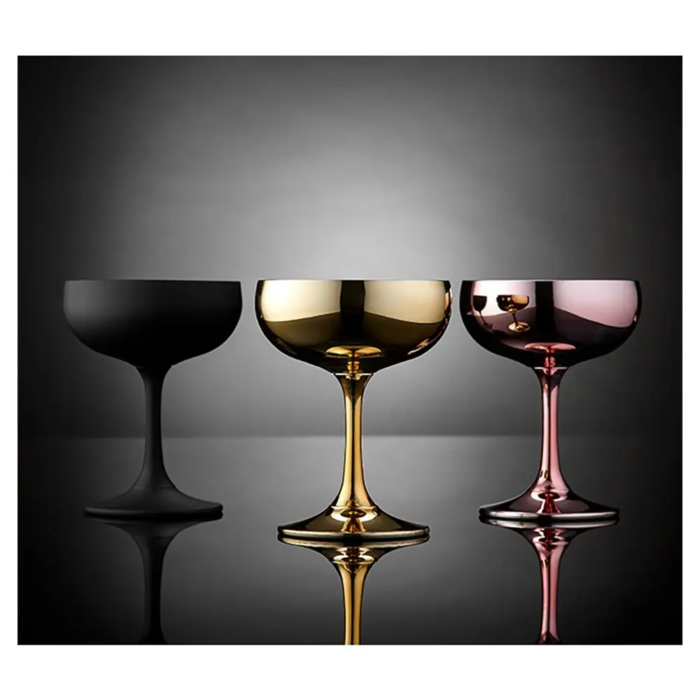 2pc Tempa Aurora 220ml Cocktail Coupe Glass Drinking Water/Wine Cup Matte Black