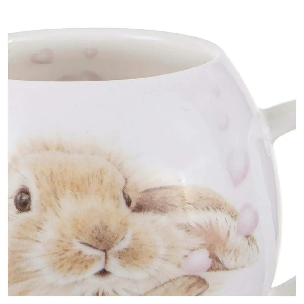 Ashdene 200ml Bunny/Rabbit Hearts Mini Hug Tea Cup/Coffee Mug Hot Drinking 9.5cm