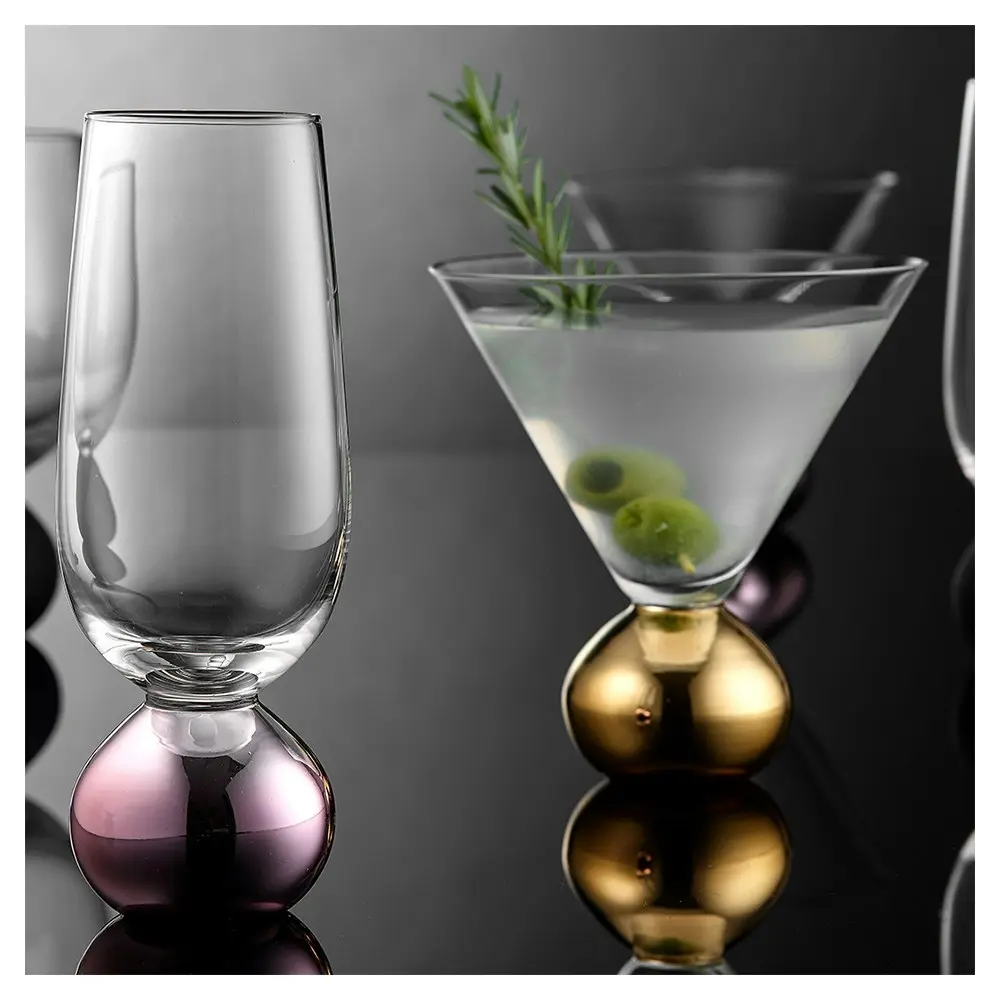 2pc Tempa Astrid 300ml Gold Martini Glass Wine/Cocktail Glassware Drinking Cup