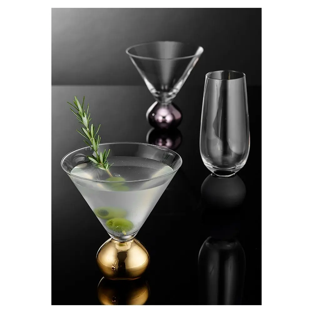 2pc Tempa Astrid 300ml Gold Martini Glass Wine/Cocktail Glassware Drinking Cup