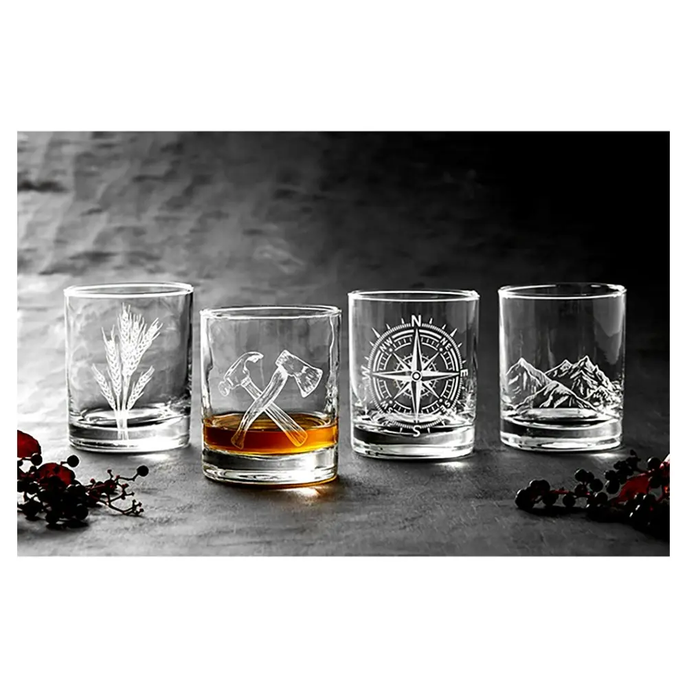 2pc Tempa Atticus Compass 350ml Whisky Glass Liquor Drinking Glassware Cup Clear