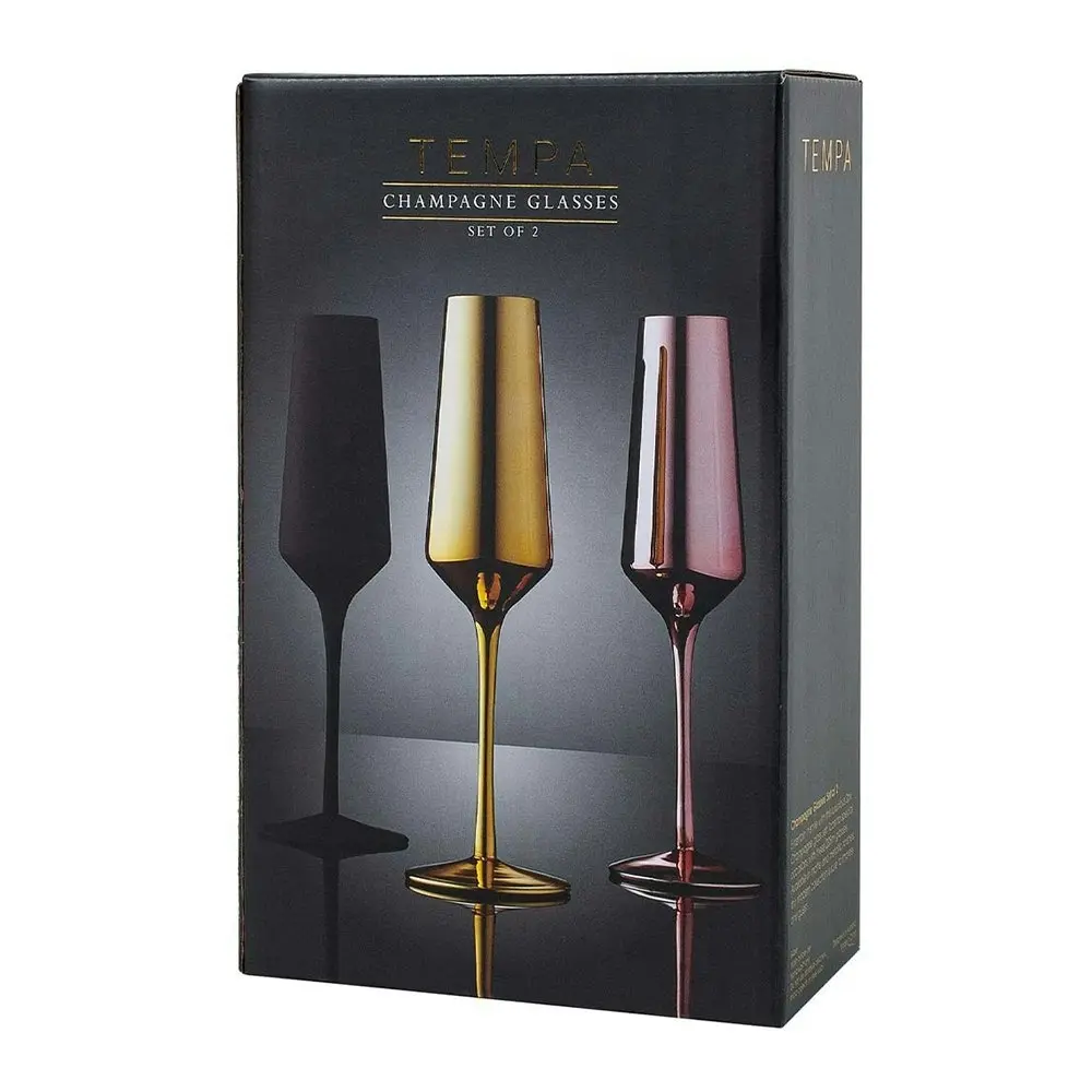 2pc Tempa Aurora 225ml Champagne Glass Cocktail/Wine Drinking Glassware Cup Gold