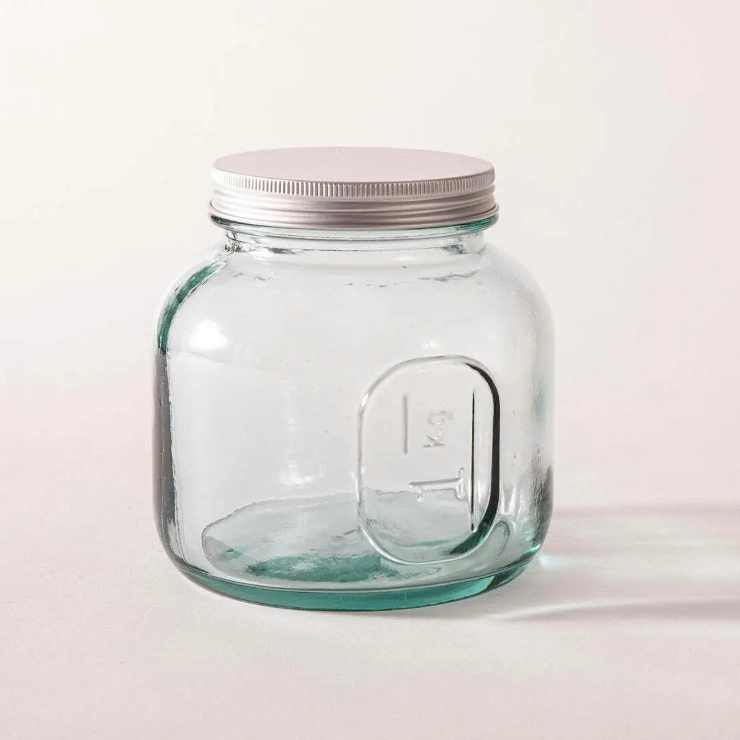 Ladelle Eco Recycled Rustico Glass 1000ml Storage Jar Bottle Container w/Lid CLR