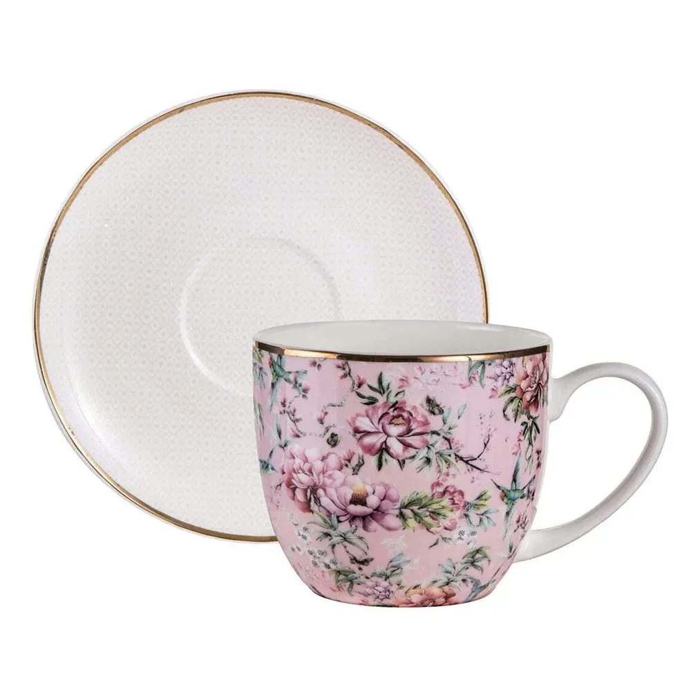 Ashdene 280ml Chinoiserie Flower Mug/Tea Cup/Saucer Hot Drinking Handled Set PNK