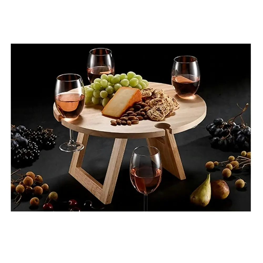 Ladelle Tempa Fromagerie Wood Collapsible Picnic Cheese Wine Holder Table/Rack