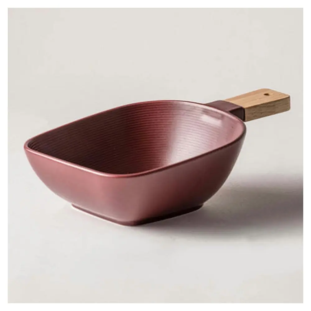 Ladelle Linear Texture Wine 26.5cm Porcelain Dish Bowl w/ Serve Stick Medium