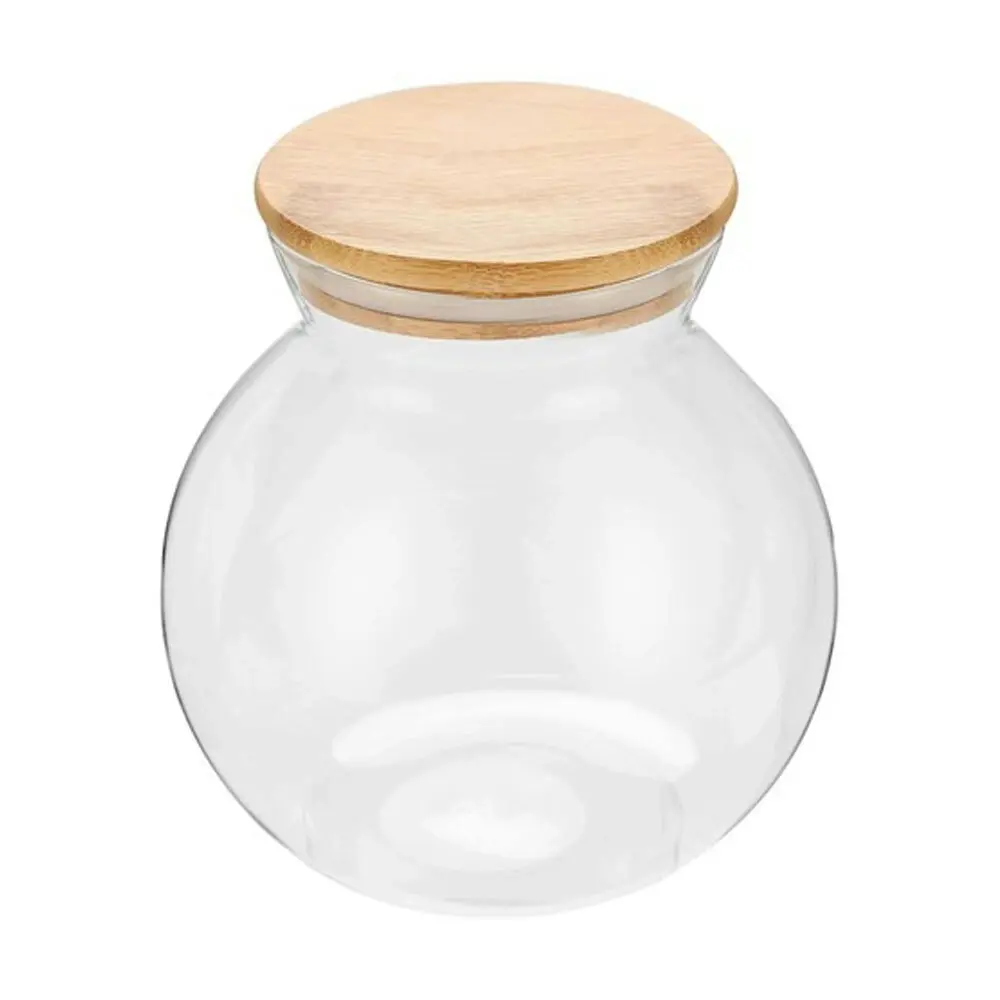 Lemon & Lime 1.6L Camden Drink/Water Glass Round Jug Jar Storage w/ Bamboo Lid