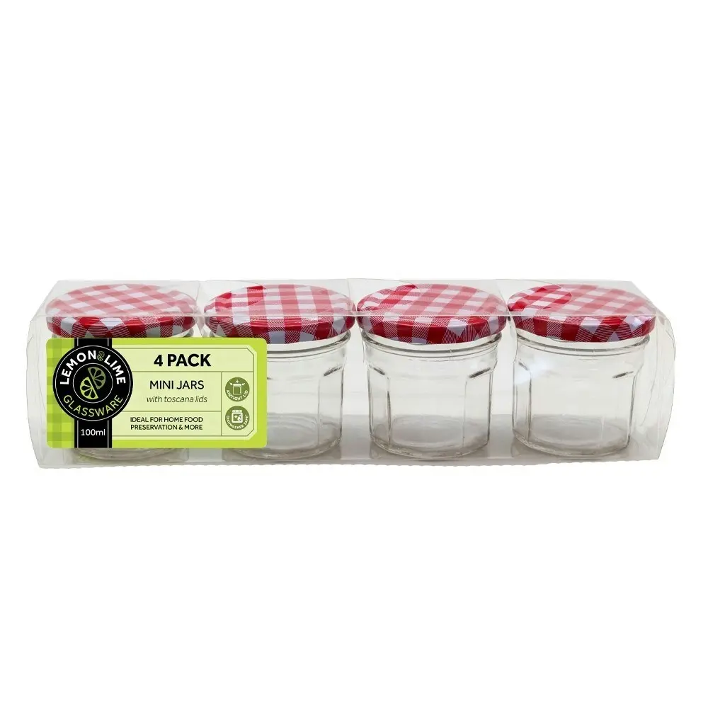 12PK Lemon & Lime 100ml/6.5cm Toscana Glass Conserve Jars w/ Airtight Lid Clear