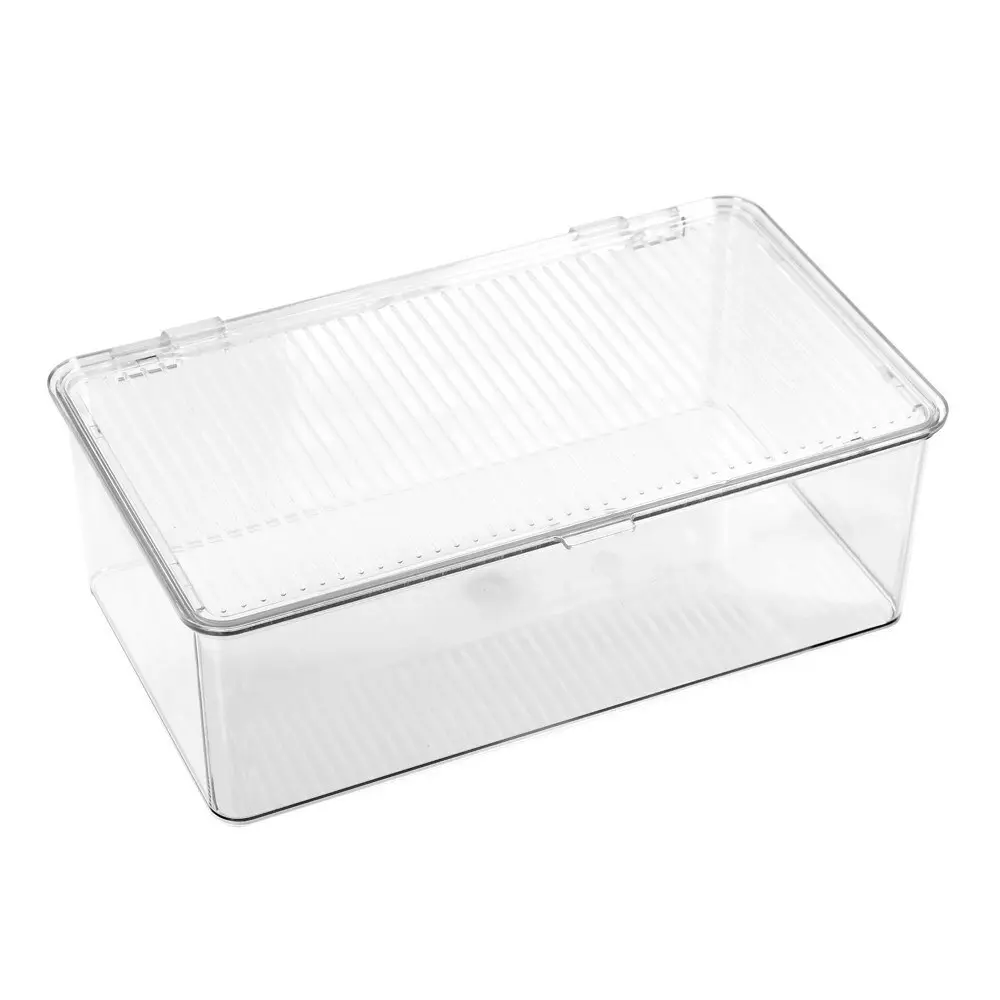 2x Boxsweden Crystal Hinged 2.8L/27.5cm Container Stackable Storage Organiser