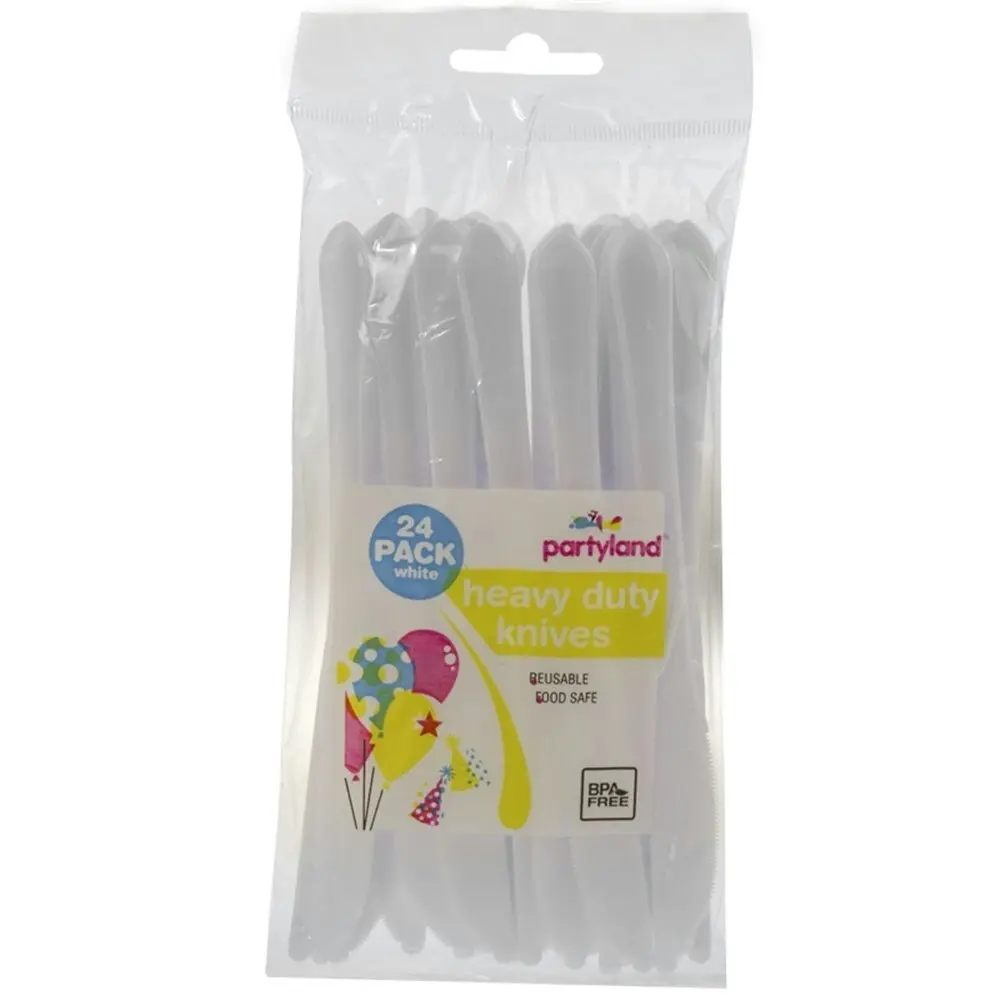 240x Lemon And Lime WHT Heavy Duty Plastic Knives Food/Cutlery/Utensils BPA Free