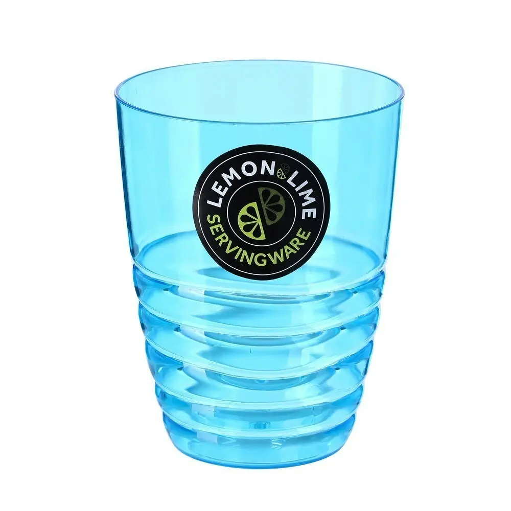 6x Lemon & Lime Wave Deco 500ml Tumbler Water/Juice Drink Party/Picnic Cup Asst