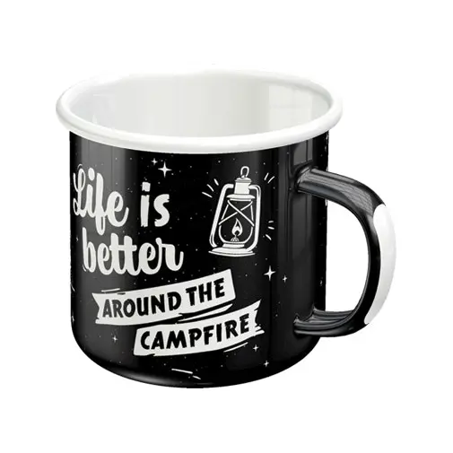 Nostalgic Art Around The Campfire 360ml Enamel Mug Tea/Coffee/Water Cup w/Handle