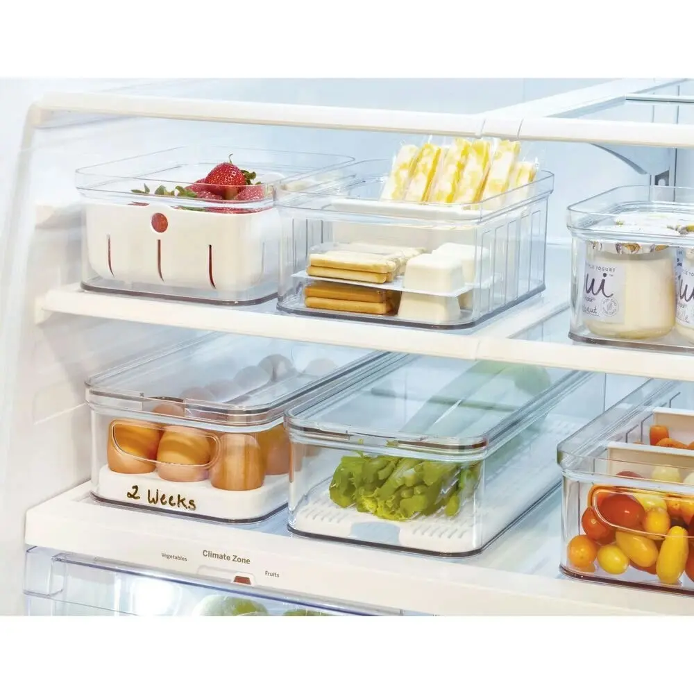 Idesign 21.6x16.5x9.5cm Crisp Small Divided Fridge/Food Bin/Holder/Container CLR