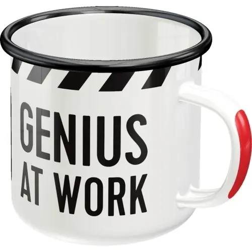 Nostalgic Art Genius At Work 360ml Enamel Mug Tea/Coffee Drink Cup w/ Handle