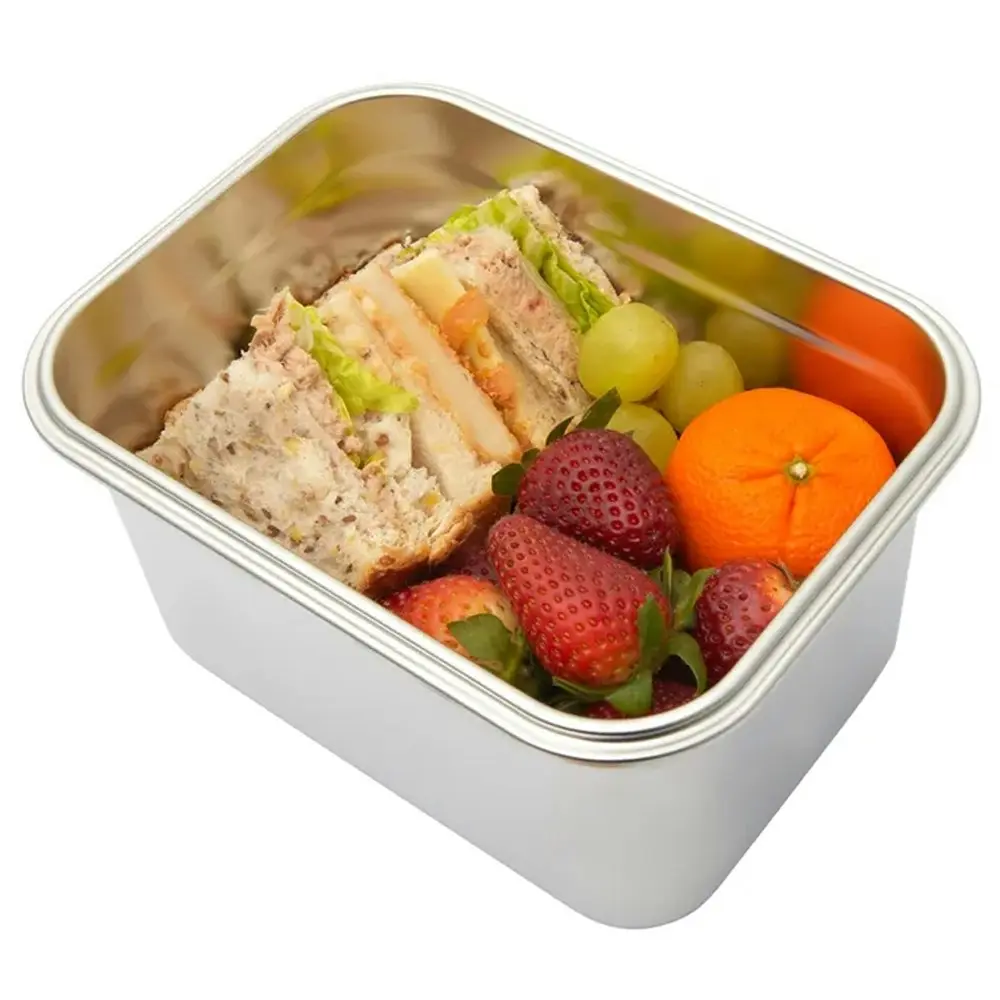 Clevinger 2000ml Stainless Steel Snack Box Lunch Container w/ Bamboo Lid White