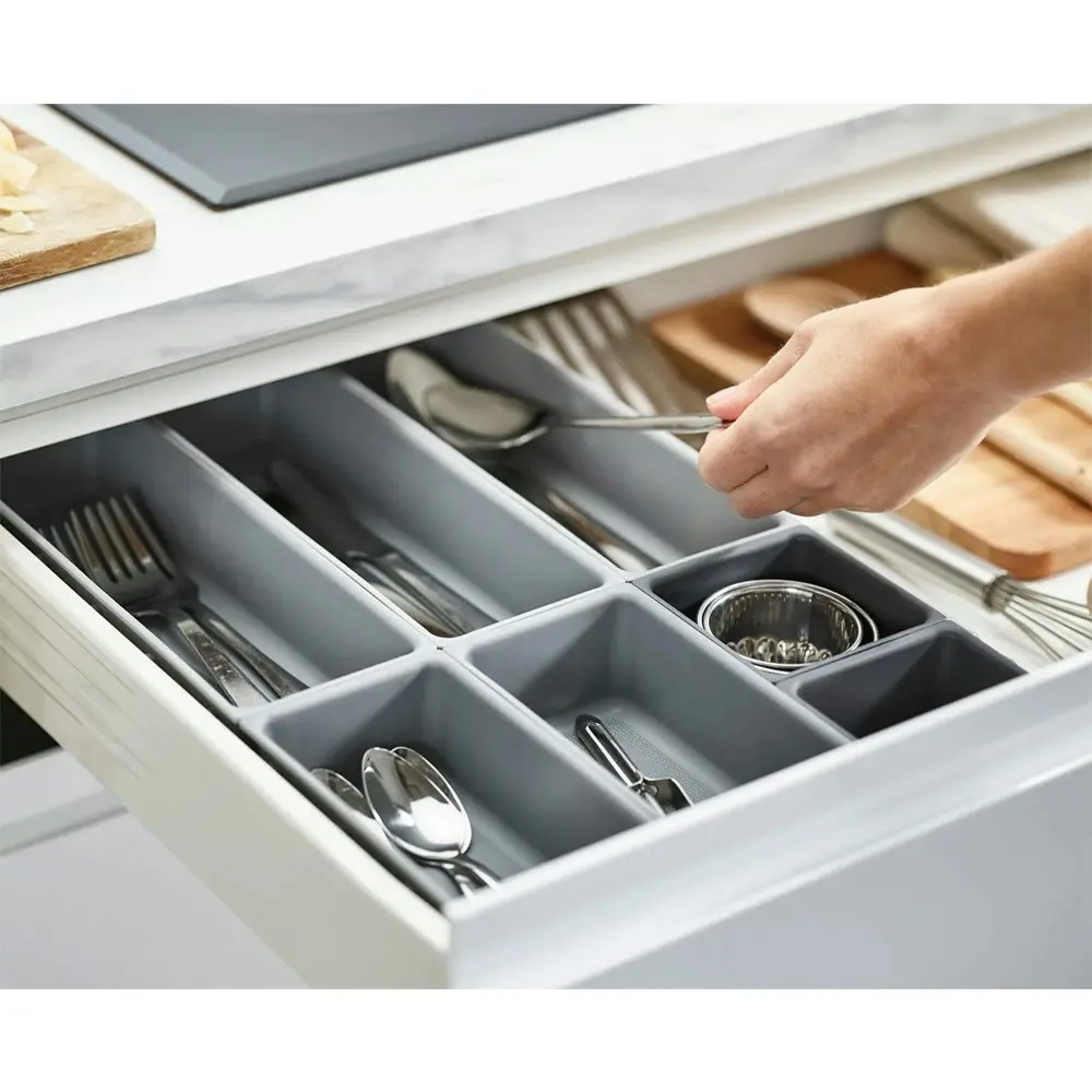 7pc Joseph Joseph Blox Drawer Customisable Organiser Utensil Storage Set Grey