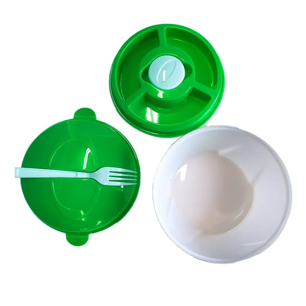 5pc Innovative Living Salad Bowl Container/Lid/Topping Tray/Fork/Holds Dressing