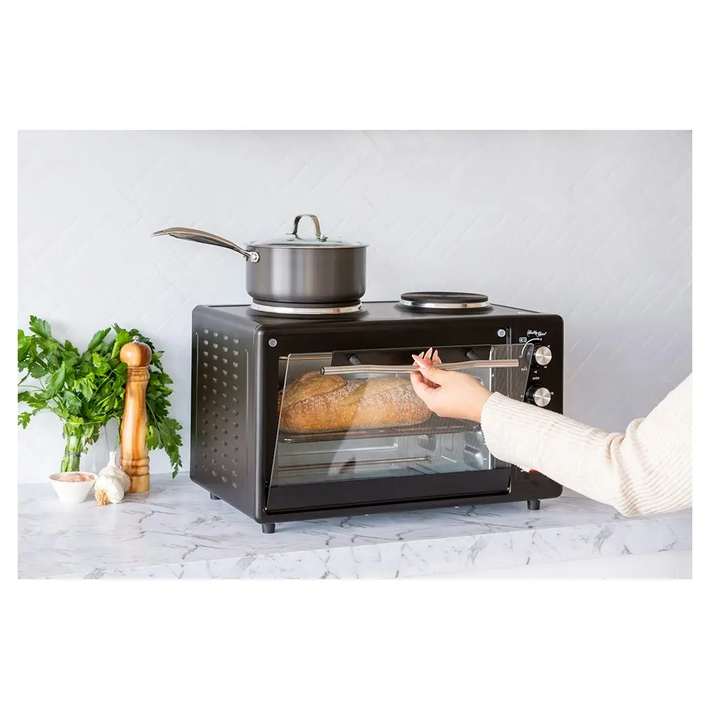 34L 1700W Portable Electric Rotisserie Grill/Toaster Oven/Dual Cooktop/Hot Plate