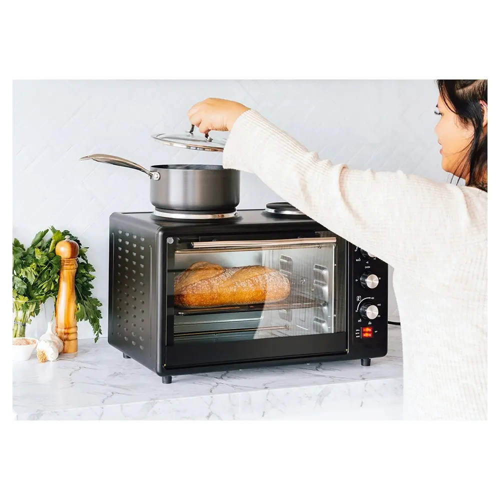 34L 1700W Portable Electric Rotisserie Grill/Toaster Oven/Dual Cooktop/Hot Plate