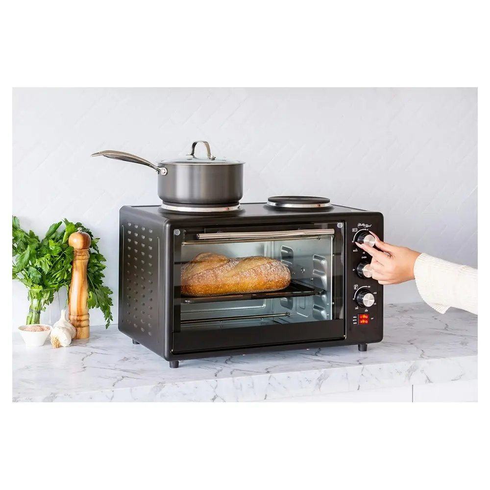 34L 1700W Portable Electric Rotisserie Grill/Toaster Oven/Dual Cooktop/Hot Plate