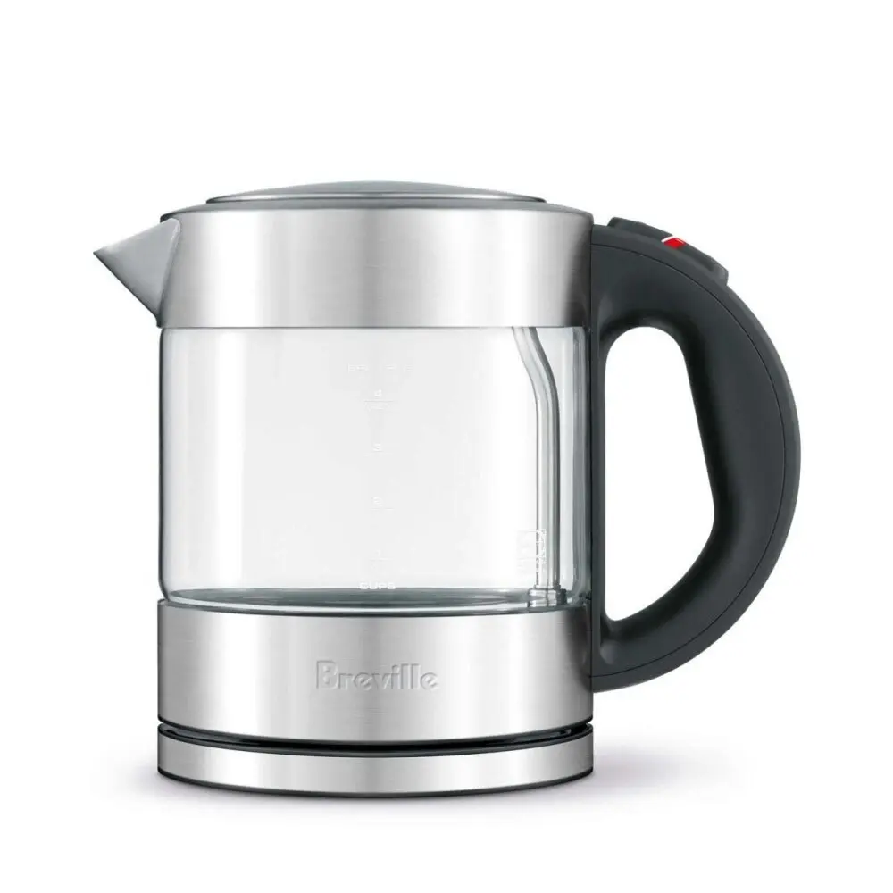 Breville 1L Compact Glass Electric Kettle Pure 2400W Rapid Boil/Auto Shut Off