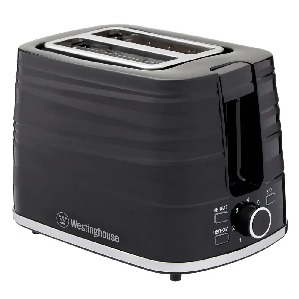 Westinghouse Electric 1.7L Kettle 2200W & 2 Slice Bread Toaster 930W Set Black