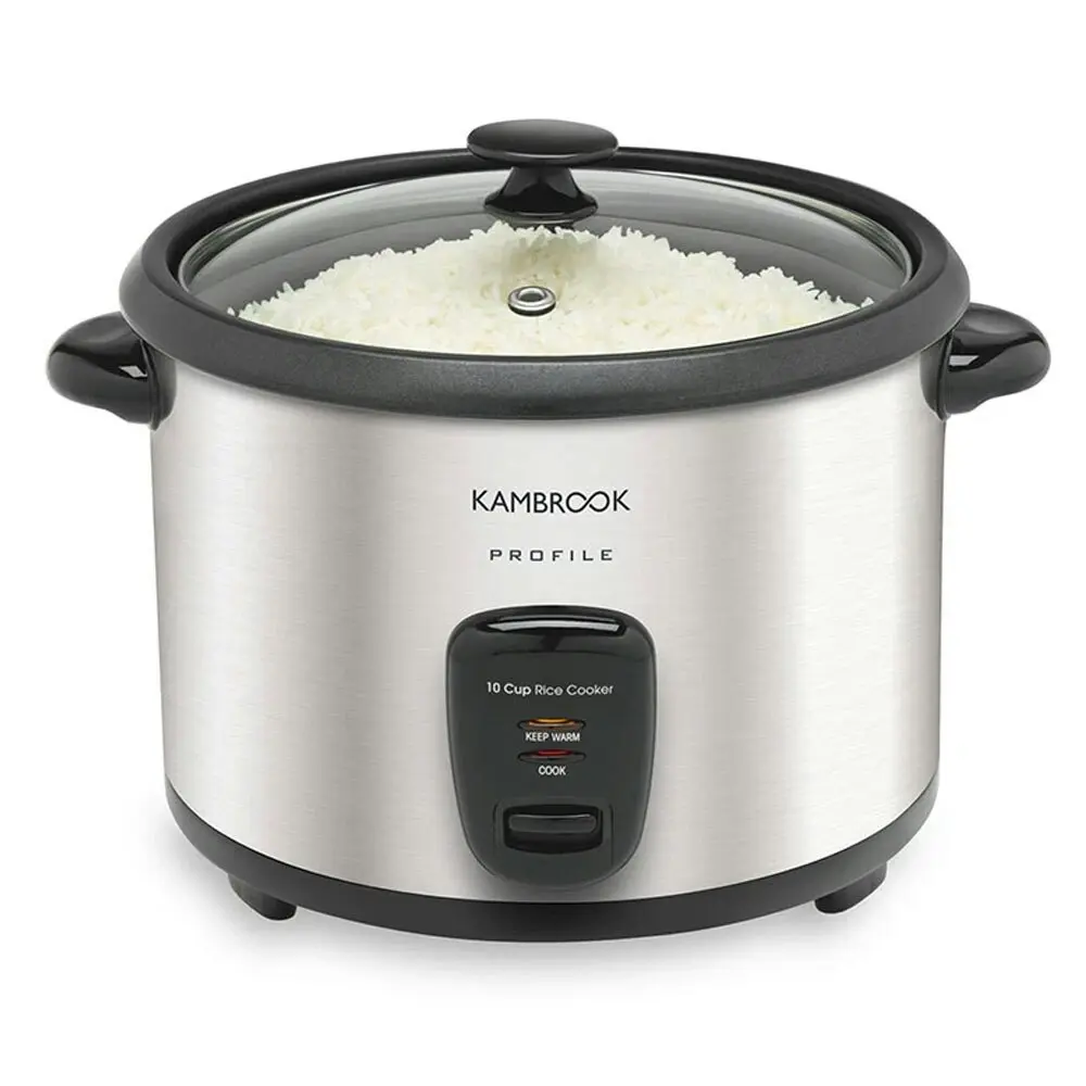 Kambrook Profile Stainless Steel 700W 10 Cup Electric Rice Cooker w/Spoon Silver