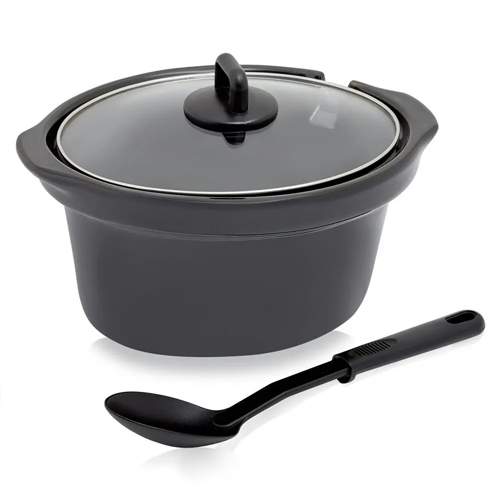 Westinghouse 3x 2.5L Slow Cooker Stainless Steel Pot Cookware w/ Lid/Spoon Black