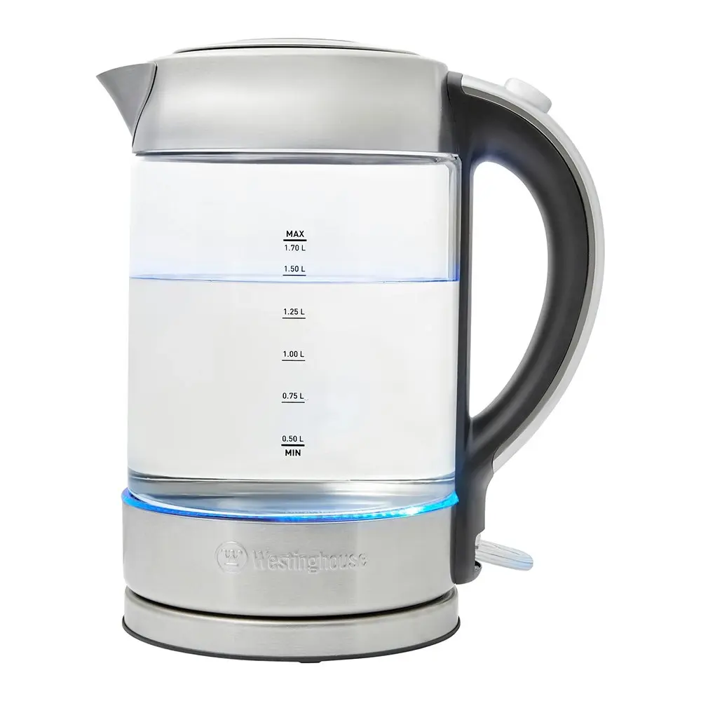 Westinghouse 1.7L 2200W Glass Electric Cordless Kettle/Water Boiler Silver