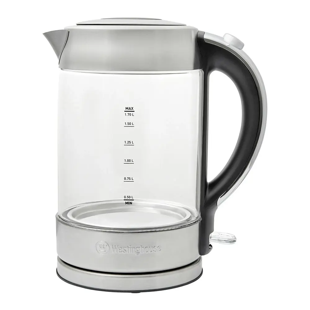 Westinghouse 1.7L 2200W Glass Electric Cordless Kettle/Water Boiler Silver