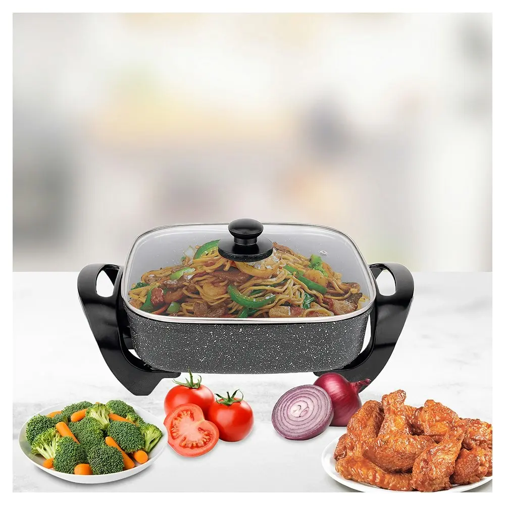 Healthy Choice 1500W 7.2L Non Stick Stone Electric Fry Pan w/Temperature Control