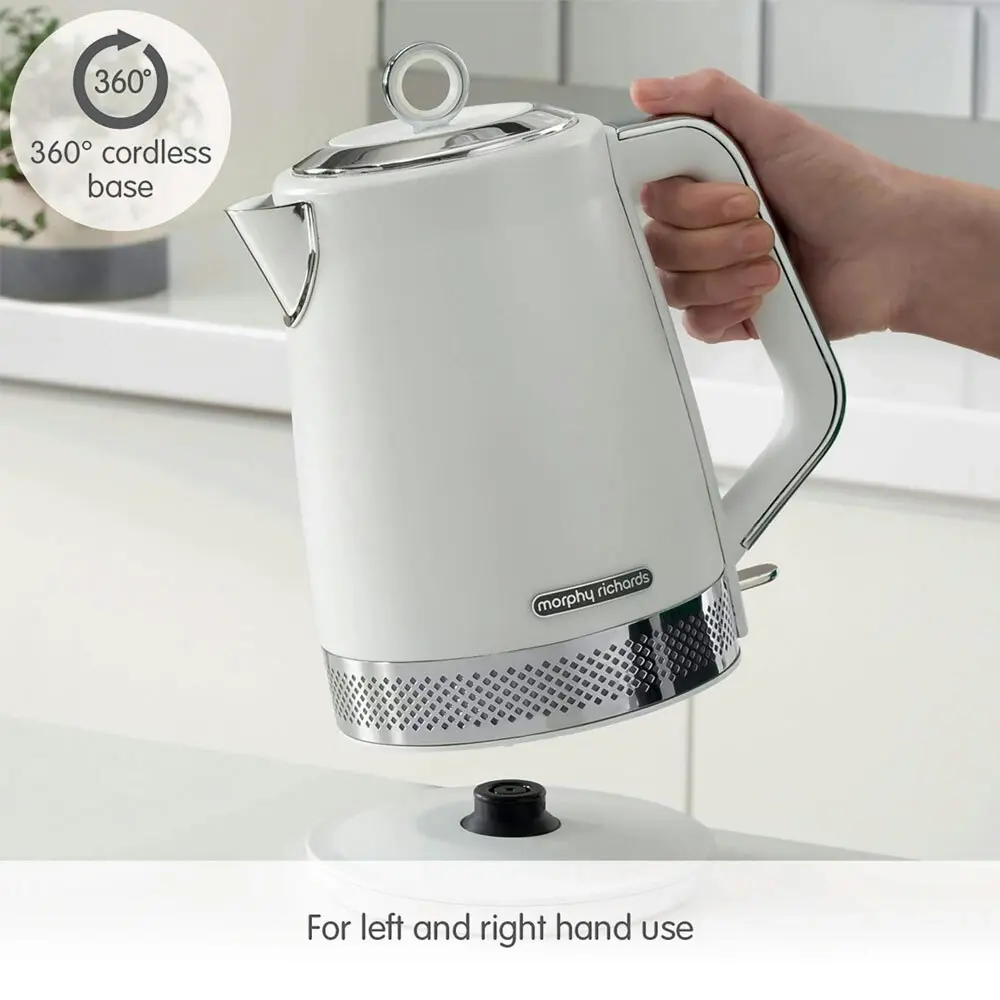 Morphy Richards Illumination 1.7 L Electric Kettle 2200W Water Boiling Jug White