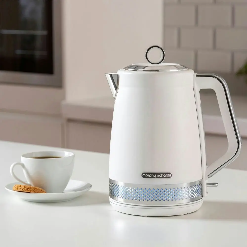 Morphy Richards Illumination 1.7 L Electric Kettle 2200W Water Boiling Jug White