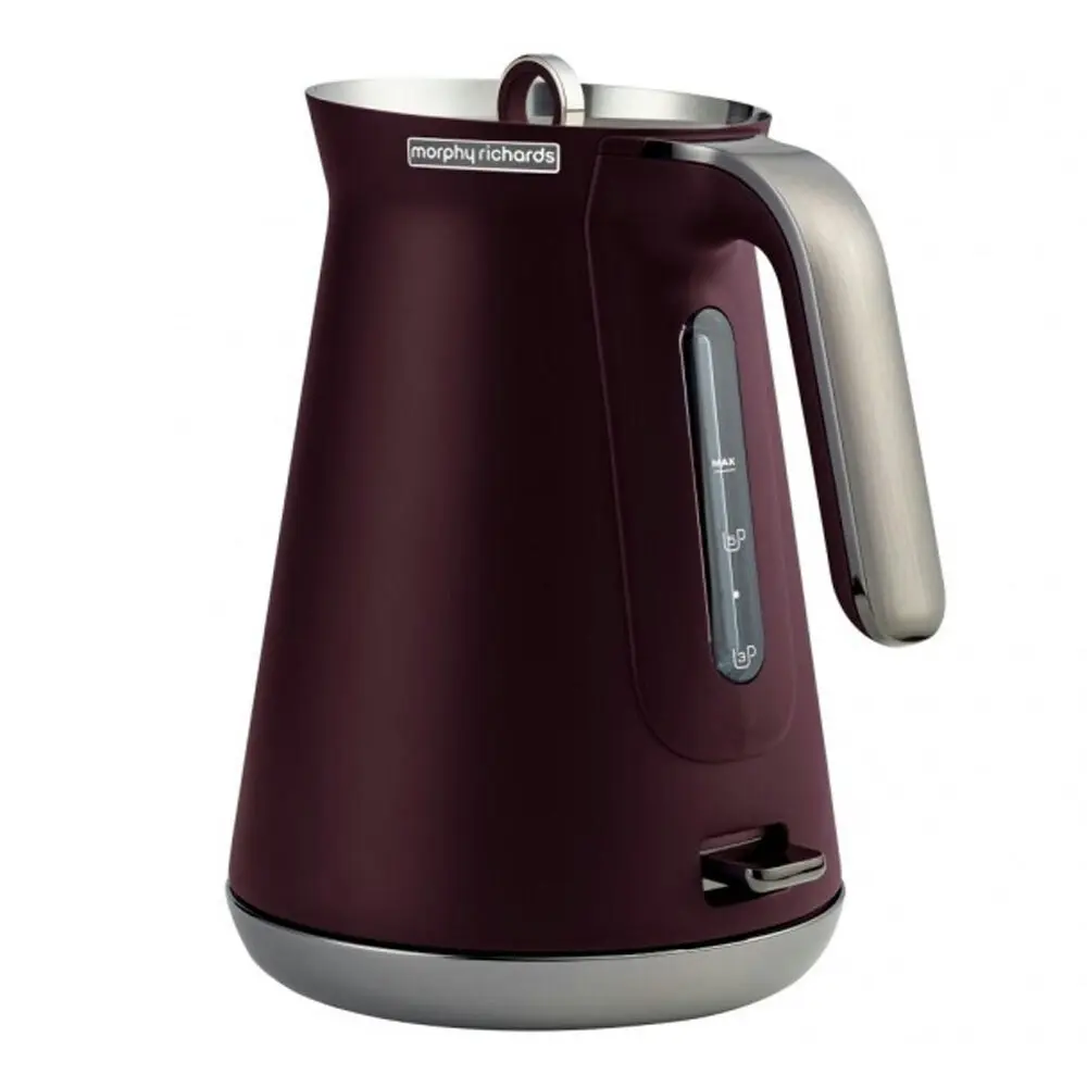 Morphy Richards 1.5L 2200W Cordless Water Kettle Maroon Aspect w/BLK Chrome Base