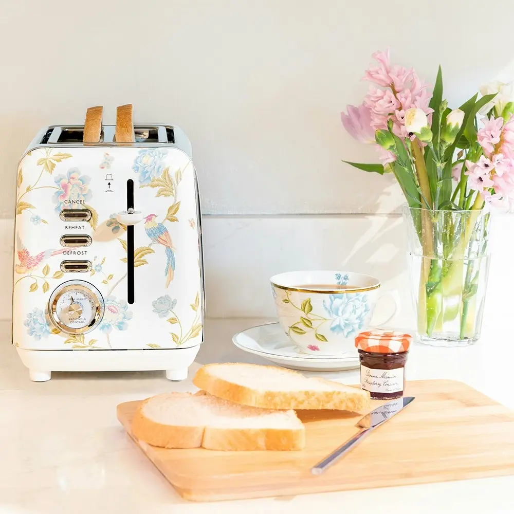 Laura Ashley Elveden 24cm Electric 2-Slice Bread Toaster 925W Food/Kitchen WHT