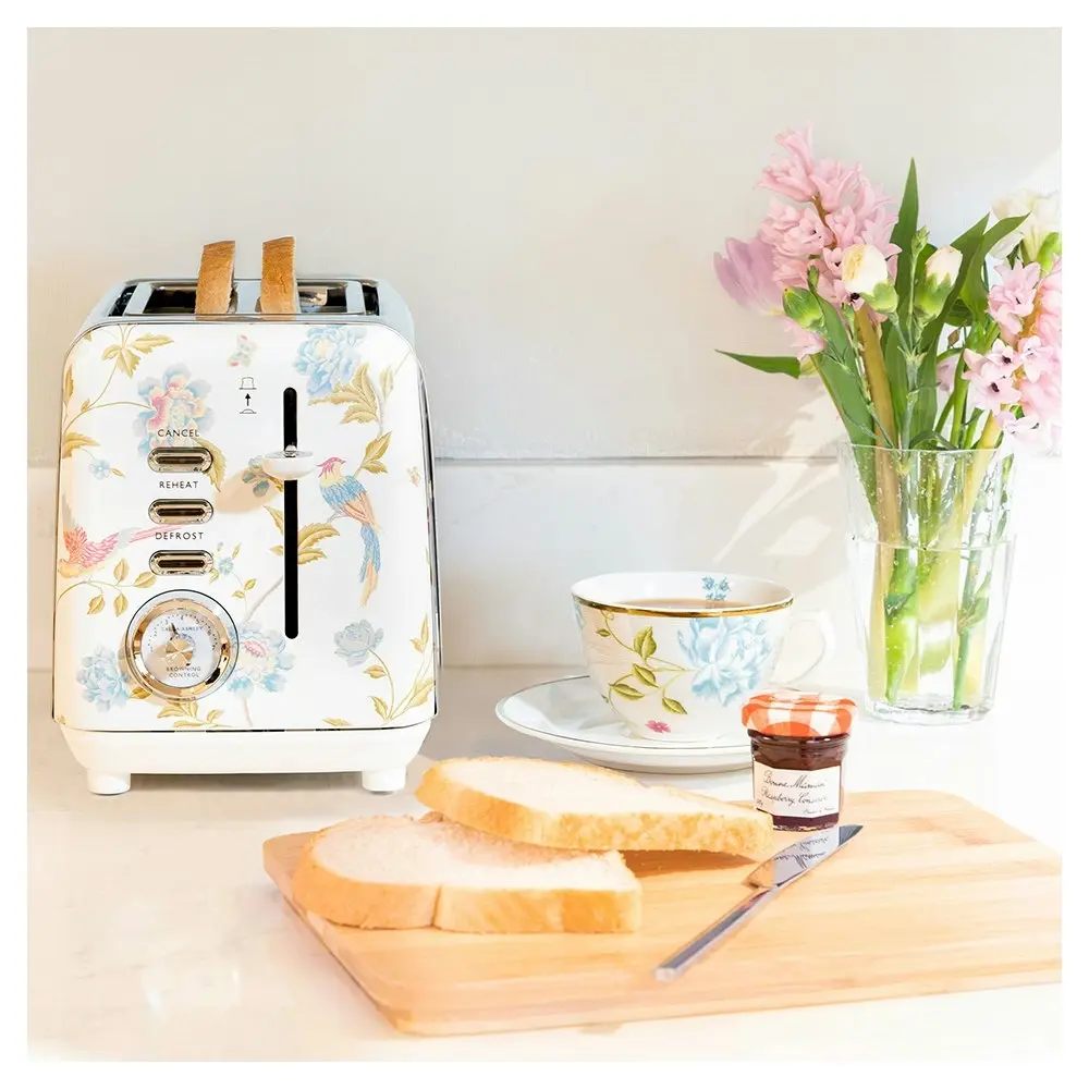 Laura Ashley Elveden 24cm Electric 2-Slice Bread Toaster 925W Food/Kitchen WHT