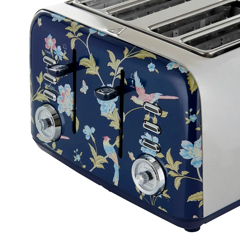 Laura Ashley Elveden 29cm Electric 4-Slice Bread Toaster 1850W Food/Kitchen BLU