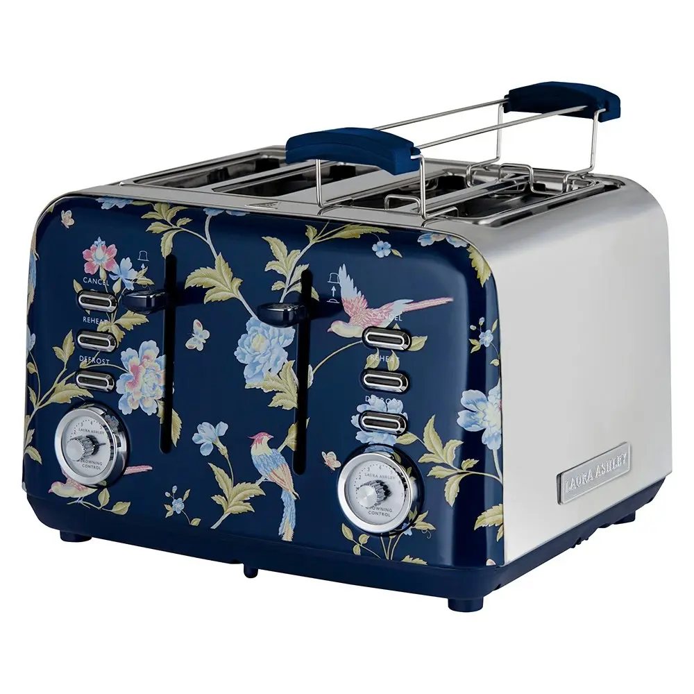 Laura Ashley Elveden 29cm Electric 4-Slice Bread Toaster 1850W Food/Kitchen BLU