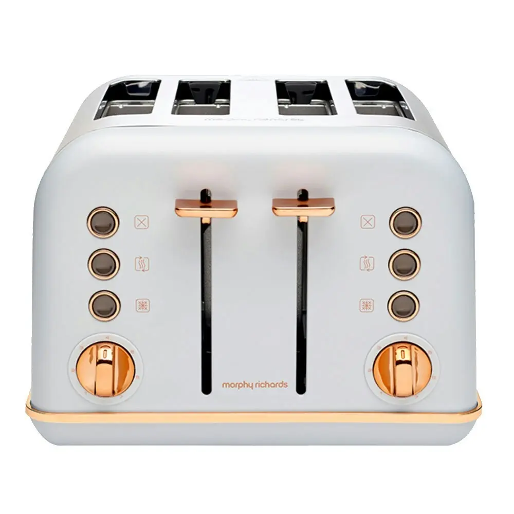 Morphy Richards 1880W Accents Rose Gold 4 Slice Bread Toaster Ocean Grey