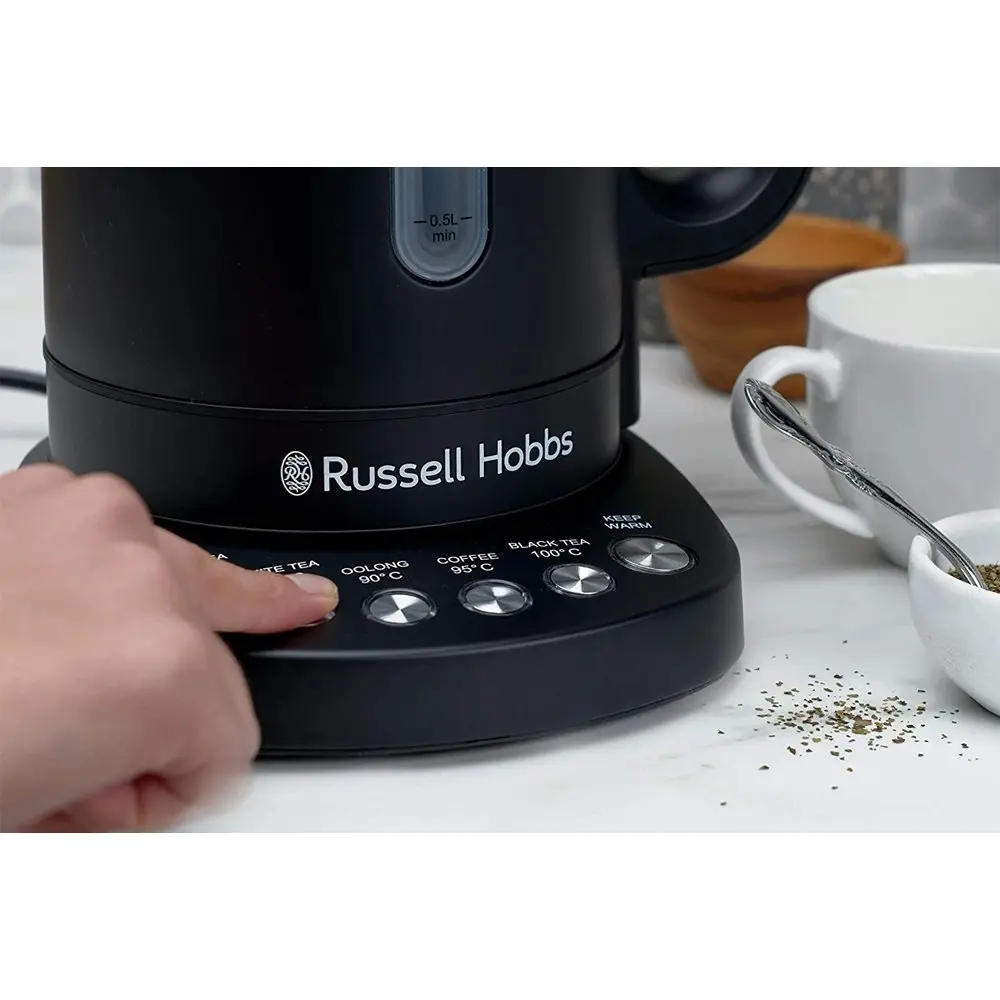 Russell Hobbs RHK510BLK Electric Addison 1.7L Digital Water Kettle SS Matte BLK